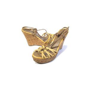 VINTAGE PRADA 80'S Wedge Sandals Womens Platform Wedge Size 39 Eur | US Size 8.5